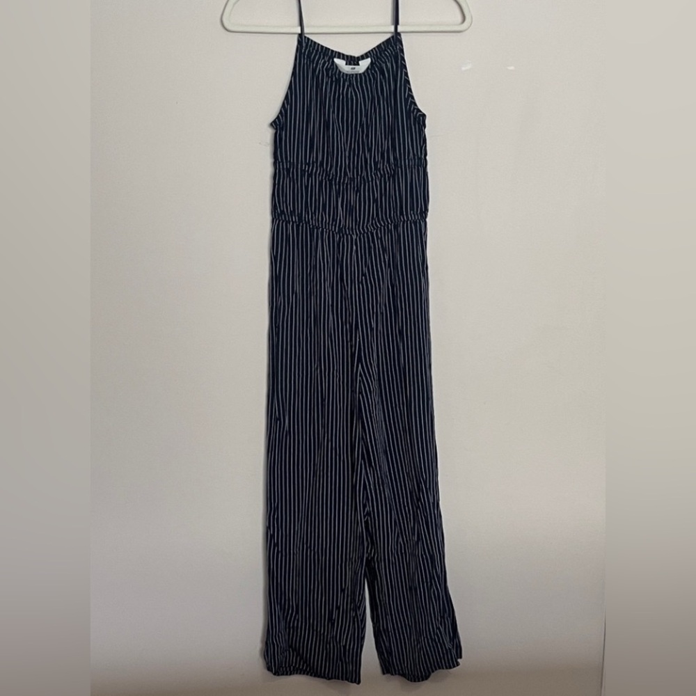 H&M Kids Navy and White Striped Jumpsuit Size US 13-14 years